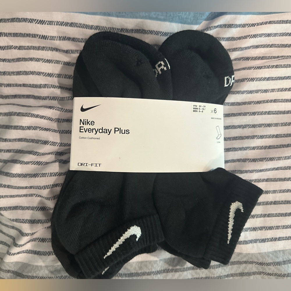 Men's Nike 6-pack Everyday Plus Cushioned Low-Cut Training Socks - black